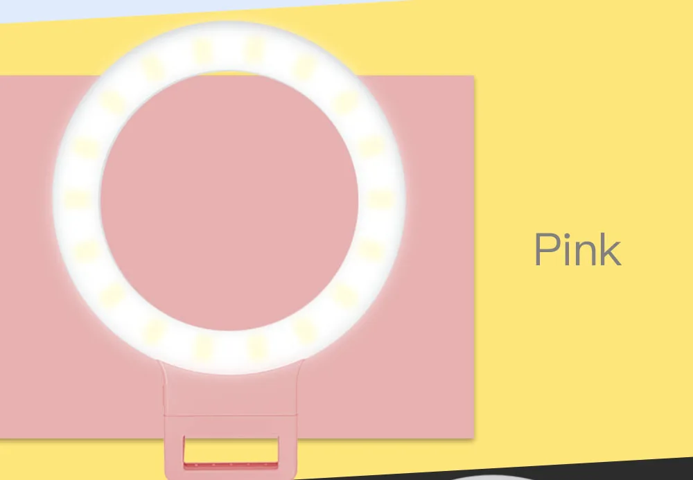 XJ-18 selfie ring light led rechargeable round shape portable selfie flash light for smartphone with 36leds two color light