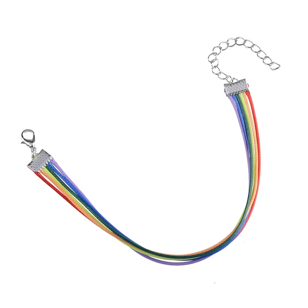 

Gay pride bracelet rainbow cord bracelet rainbow bracelet in bulk, Can do many color