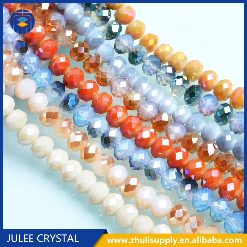 
Pujiang glass beads manufacturer 8mm faceted rondelle crystal beads 