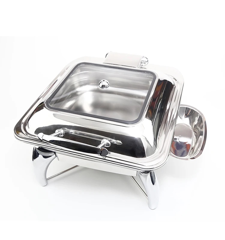 Square Glass Lid Stainless Steel Elegent Chafing Dish Buy Glass Lid Chafing Dish,Square