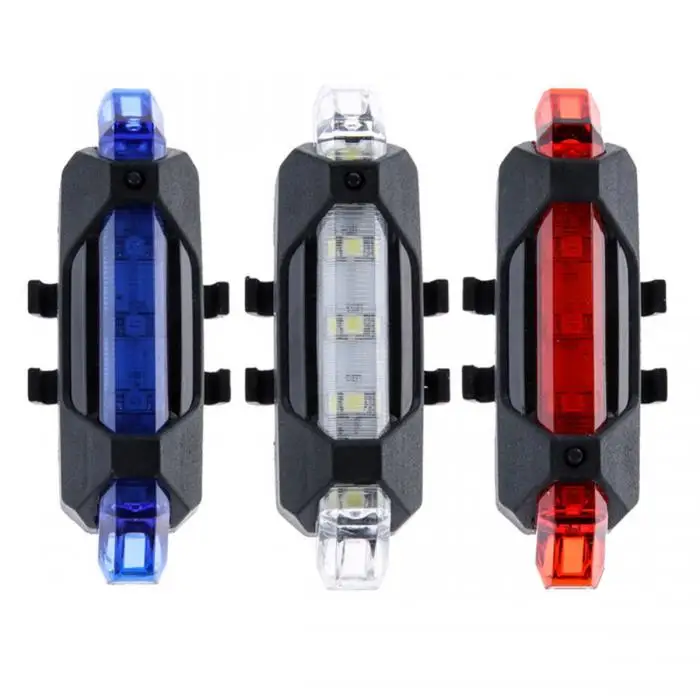 Dropshipping Portable USB Rechargeable Bike Bicycle Tail Rear Safety Warning Light Taillight Lamp Super Bright
