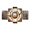 Factory Wholesale Custom 5 Panels Abstract Handpaint Oil Painting On Sale