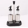 4 pieces salt pepper oil and vinegar glass cruet sets with stand