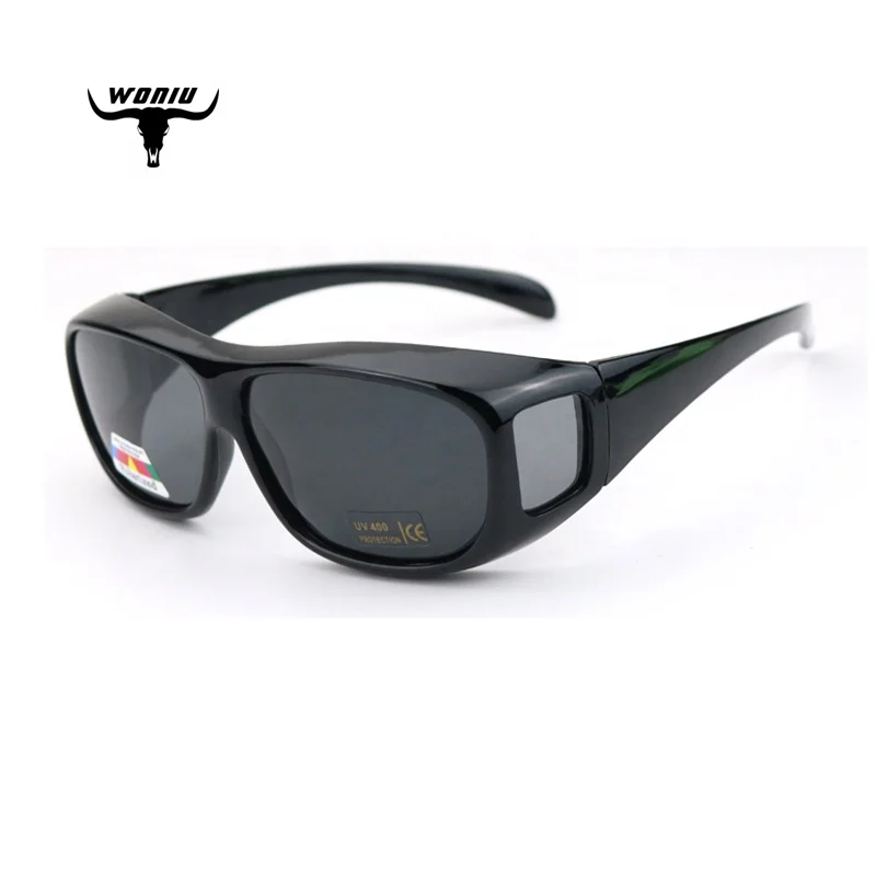 

QM9005A mens black trendy fit over wraparound sun glasses anti explosion polarized sunglasses