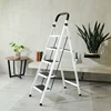 Realgroup folding five step portable ladder with handrail wide step ladder