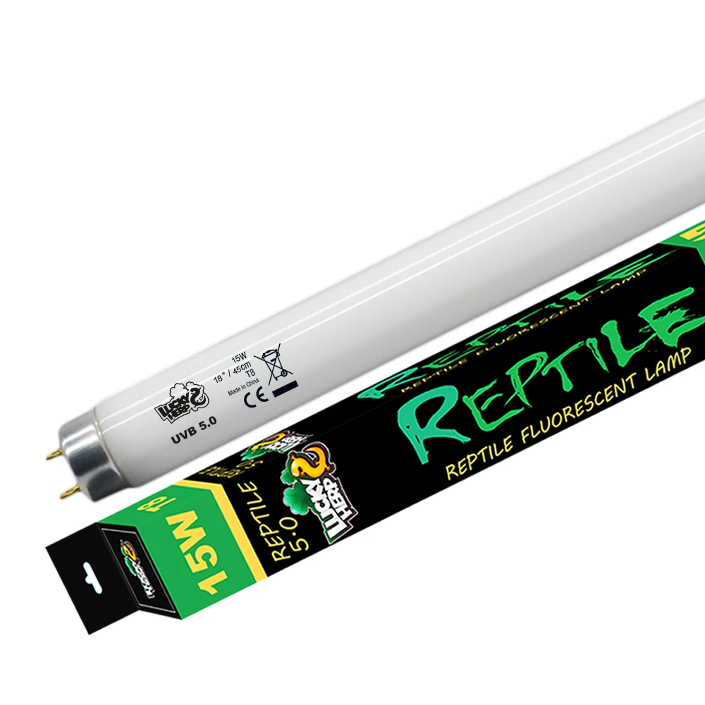 

18 inch G13 15w UVB 5.0 T8 fluorescent tube light for live reptiles cage display, White