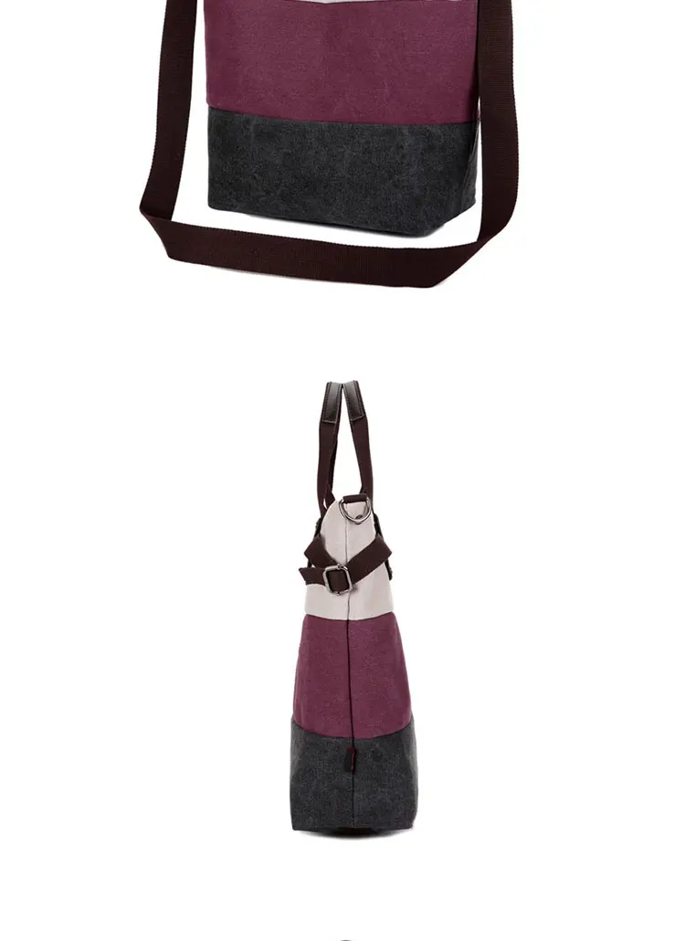 Customized fashion contrast color combination bag women canvas fashion bag