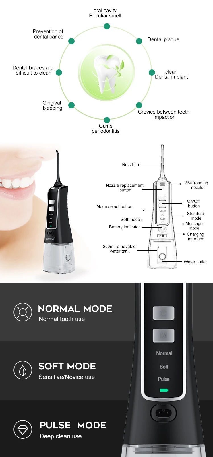 Best selling best water pick flosser for teeth dental jet flosser