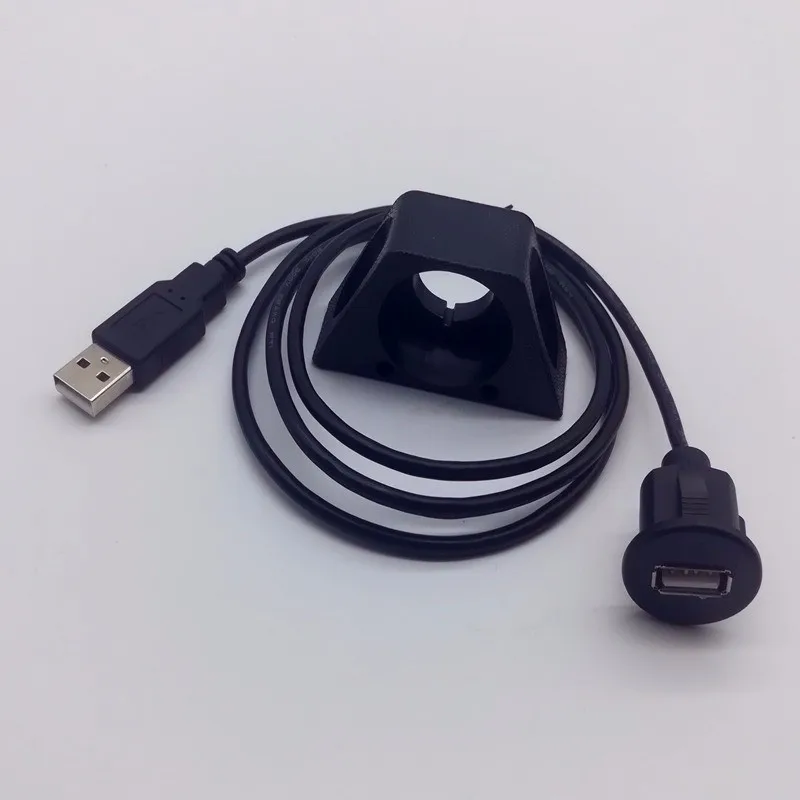 Car Dashboard Usb Type A 2.0 Port Front Panel Mount Female Usb Cable