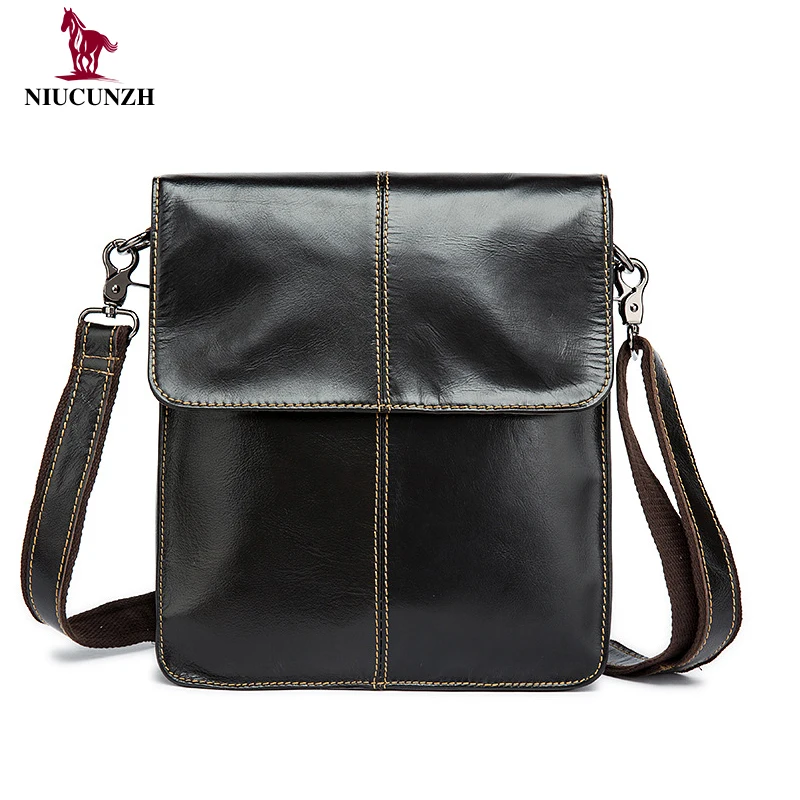 

8821 Fashion Shoulder Bag Men's Messenger Bag Drop Shipping Genuine Leather Small Sling Men Bag Briefcase For Men, Black coffee