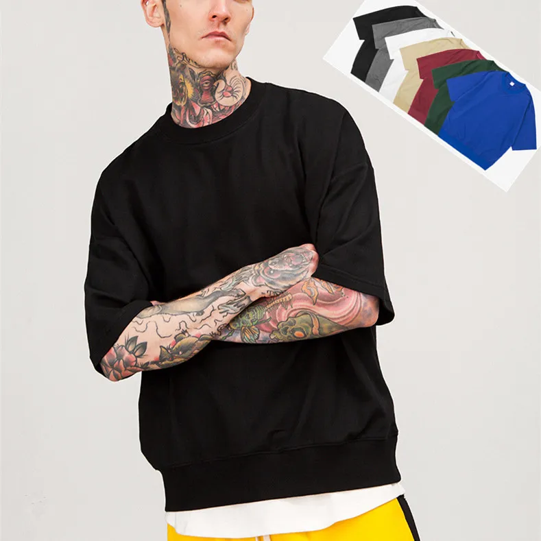 Wholesale blank fashion oversized design 100% cotton streetwear many colors men tshirt