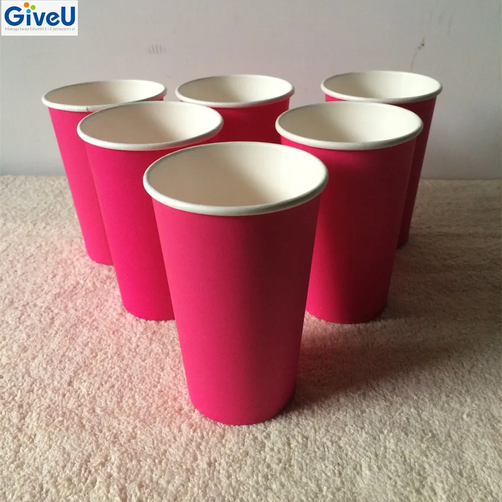 
GiveU Hot Drinking Juice Tea Coffee Single Wall Red Paper Cups 