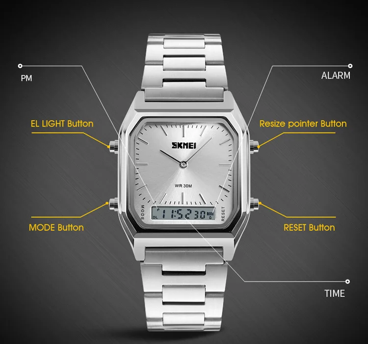Best selling Skmei fashion men gold 304 stainless steel alarm quartz watch #1220.jpg