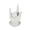 Wholesale white hand shaped ceramic jewelry ring holder