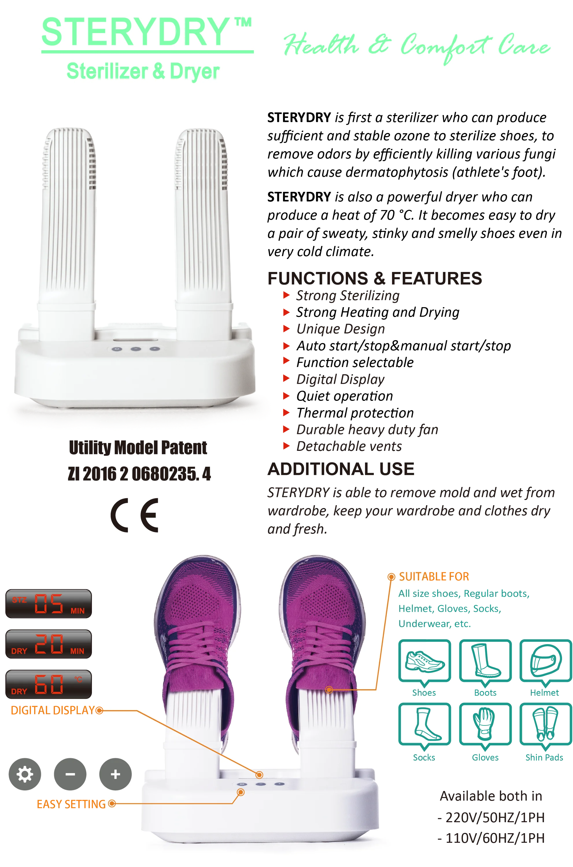 Detachable sneaker disinfection
