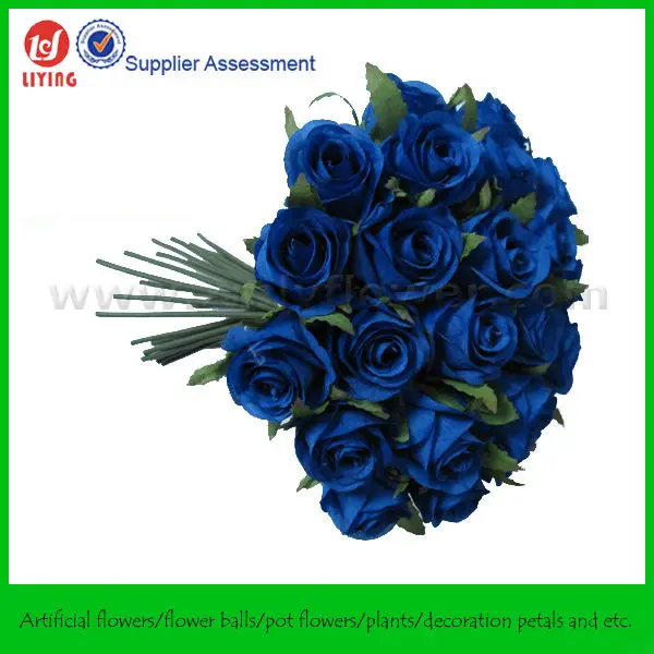 Artificielle Fleur Danniversaire Roses Bleues Bouquet X 26 Têtes Buy Fleur Danniversairefleurs Roses Bleuesbouquet De 26 Roses Product On