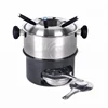 Ceramics Stainless Steel Countertop Fondue Pot Melting Pot Cooker Chocolate Maker Cheese Fondue Set