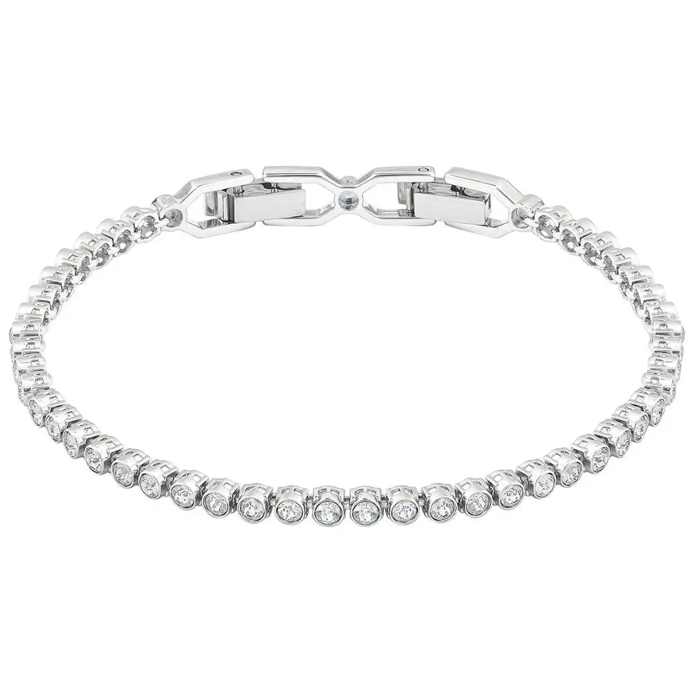 

Customize 3mm colorless moissanite diamond 18k white gold bracelet woman