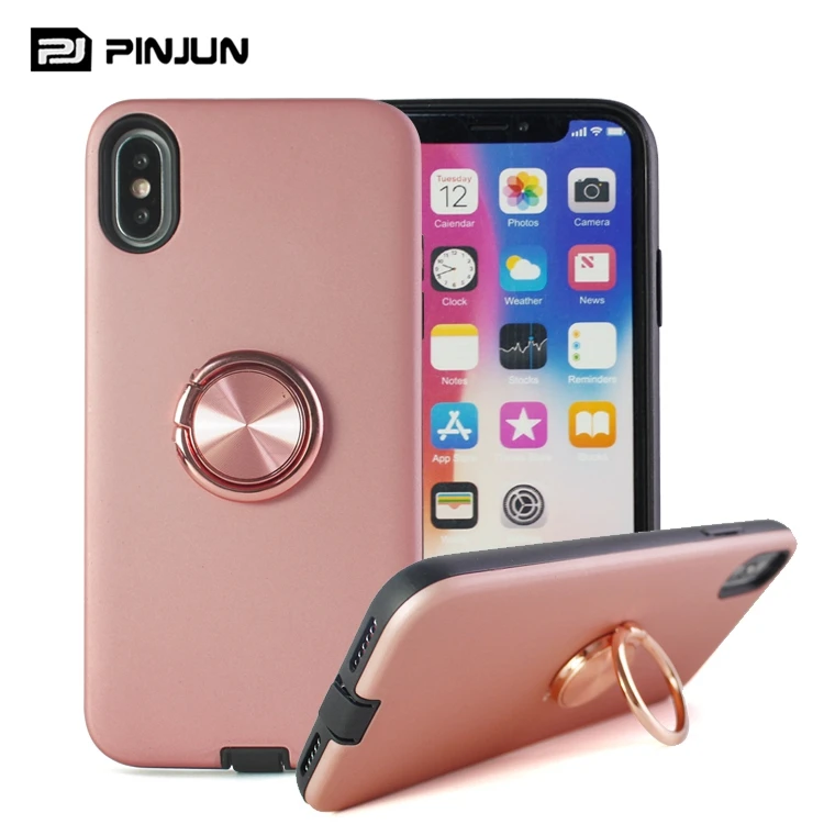 

Newest design color matching ring holder phone kickstand case for iphone xs case