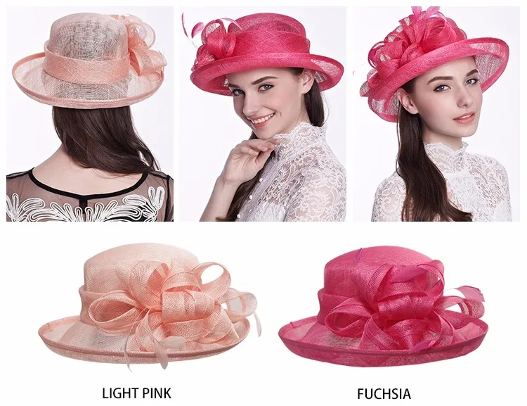 Pink Ladies Sinamay Church Hats - Buy Make Church Hats,Fashion Church ...
