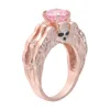 New Arrivals 2018 Plating Rose Gold Skull Shape Pink Zircon Fashion Jewelry Women Engagement Rings Wholesale