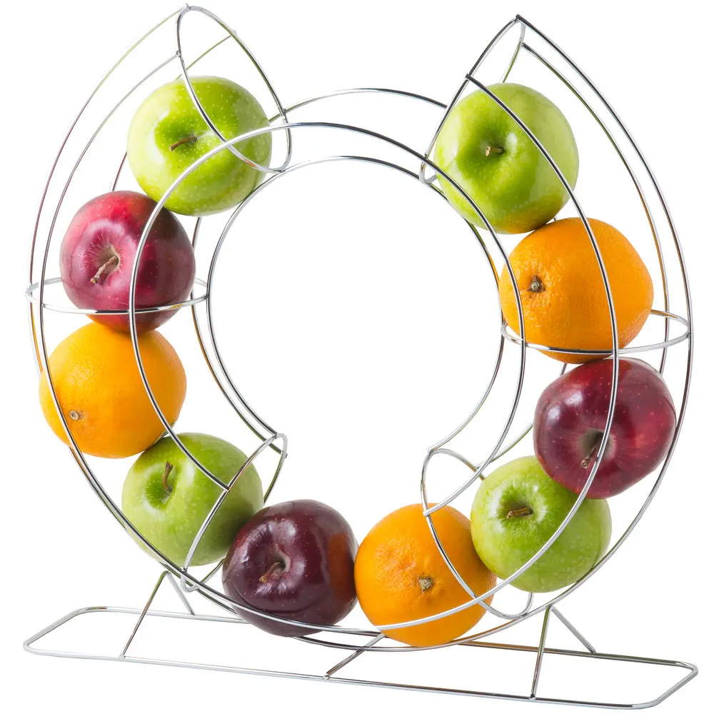 

Circular Tunnel Shape fruit stand Chrome Plated Fruit Holder, Silver