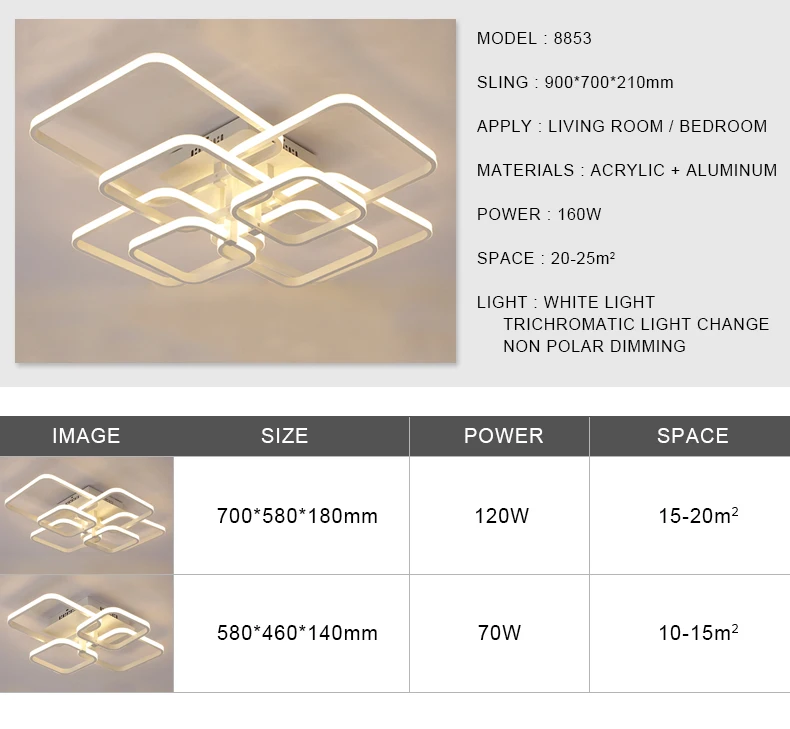 Modern Residential lighting acrylic Ultra slim lights led  dimmable living room bedroom surface mounted ceiling lamp 8853