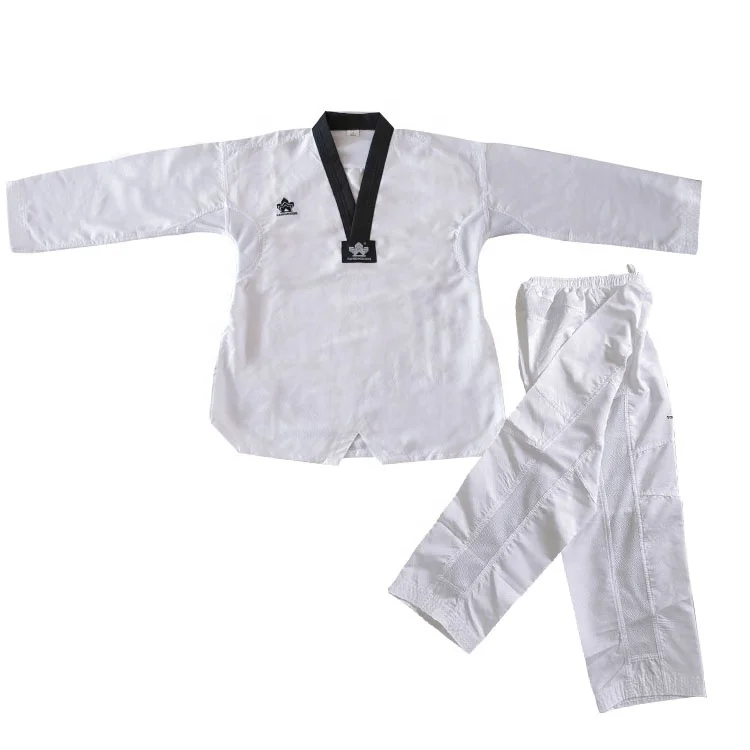 

Black Neck Master Taekwondo Uniforms For Training & Competition, White