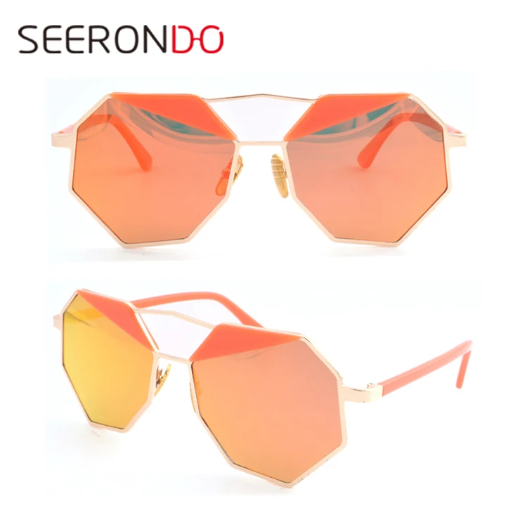 

Retro - Fashion UV400 Mirror TAC Lens Polarized Metal Lady Sun Glasses