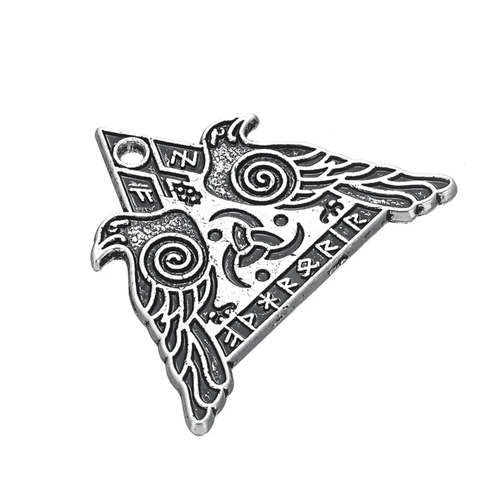 

DIY accessories valknut raven pendant crow wiccan circle charm, Silver
