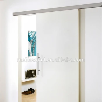 Plank Style Interior Real Wood Barn Door With Sliding Door