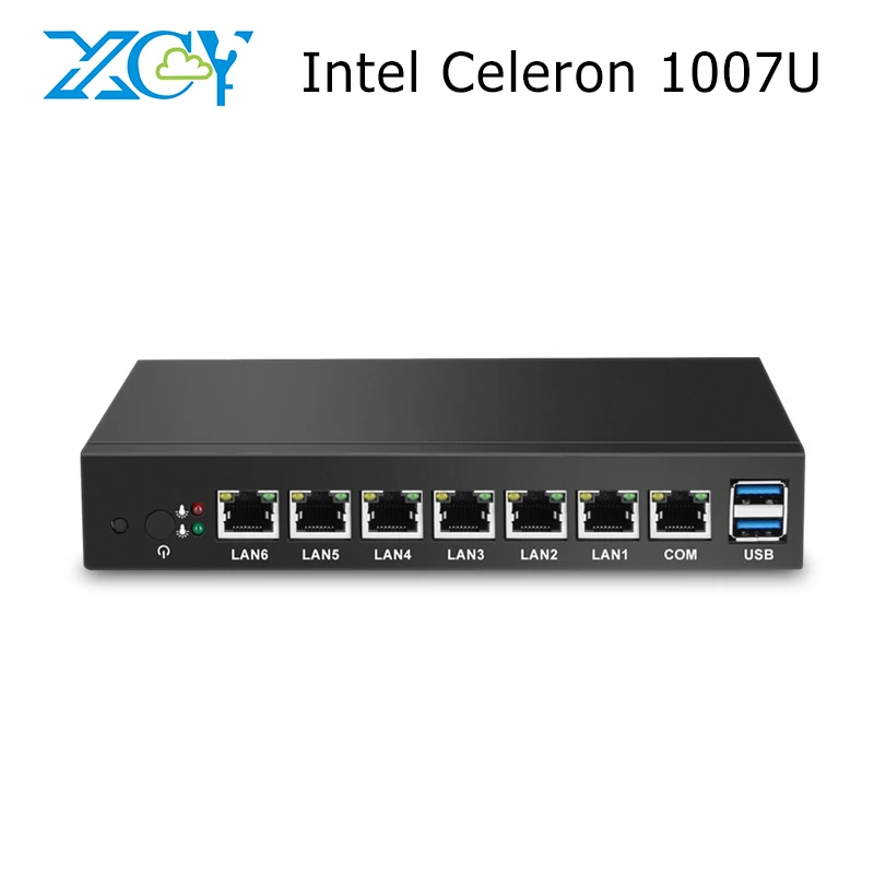 

XCY mini pc 6 nic Celeron 1007U 1037U 6 LAN firewall vpn desktop computer pfsense pc