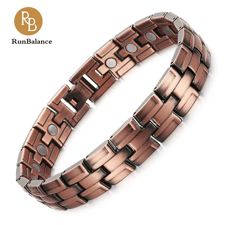 

RunBalance 1 Day Delivery Jewelry factory wholesale copper men's magnetic copper bracelet, Antique copper