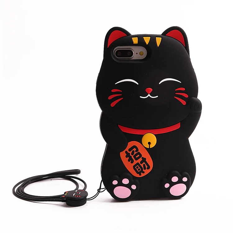 

Lucky Cat mobile phone case Colorful Rubber Phonecases for iphone, As picture