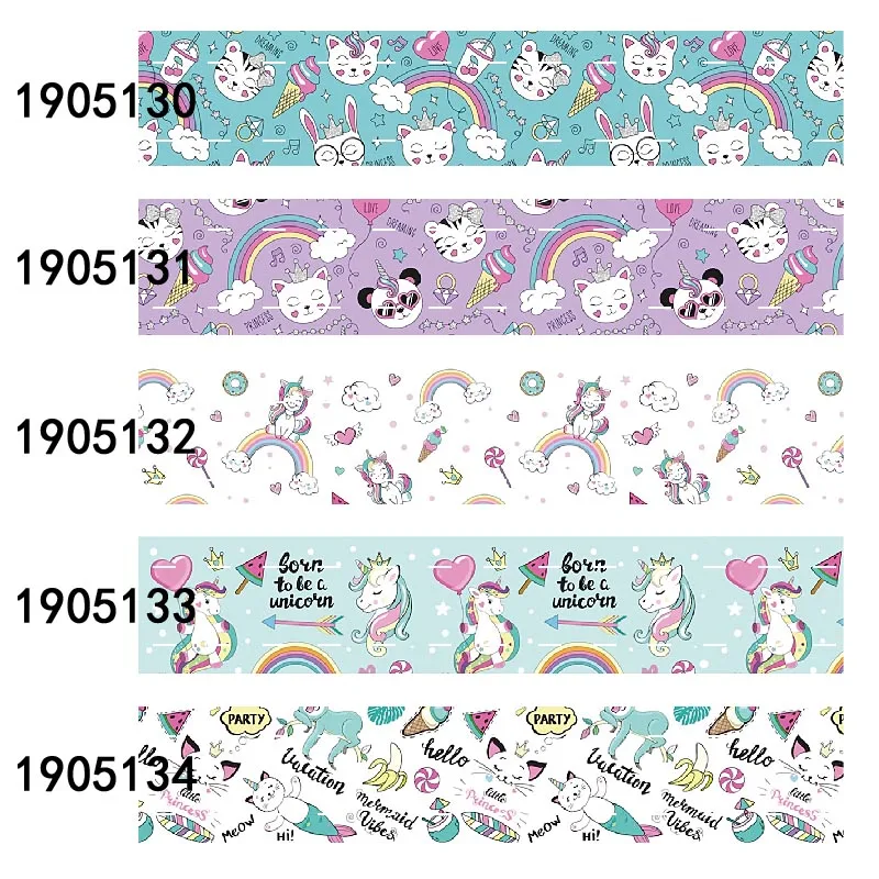 

Factory new arrival 3 inch polka dots and unicorn printed grosgrain ribbon, N/a