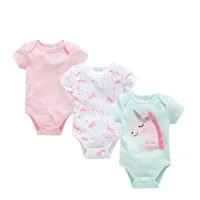 

Elinfant 100% cotton 2019 new design 4 pack baby short sleeve bodysuits 0-12 month cute baby girl clothes romper