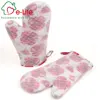 Oven Mitts with Transparent Silicone shell and nice printing cotton lining, Heat Resistant to 500 F cooking Barbecue baking