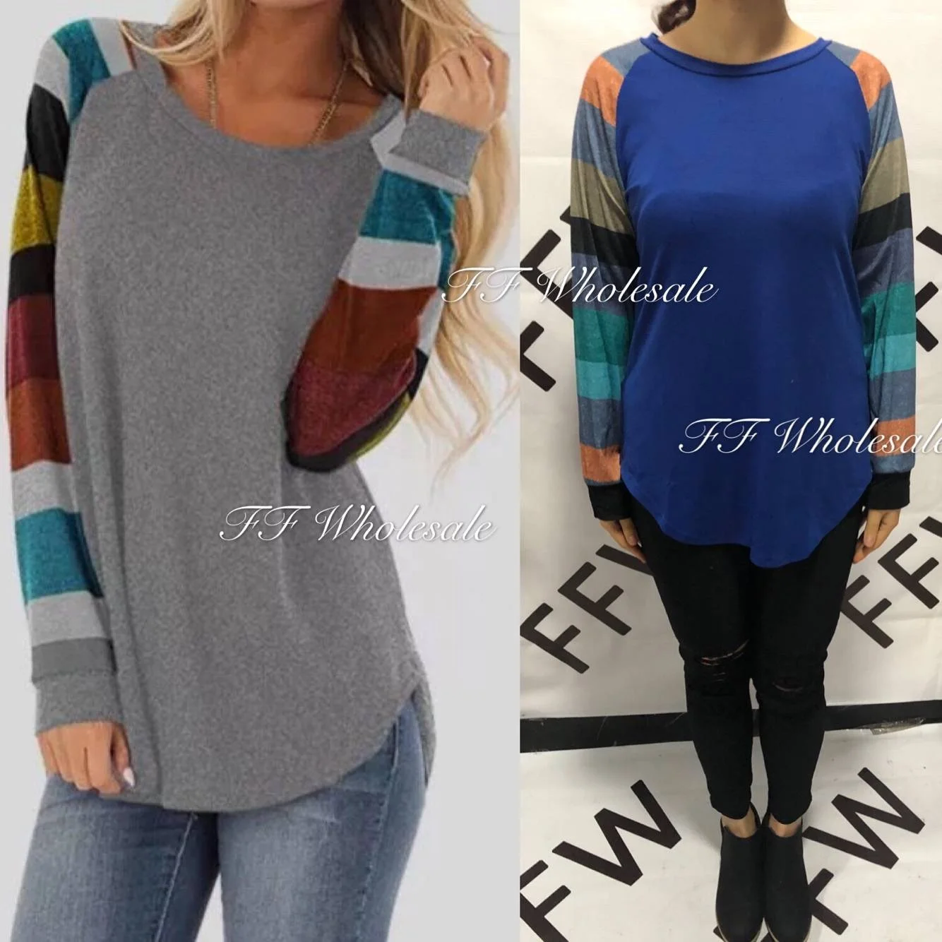 

E92 Woman Blouses 2018 Autumn Striped Patchwork Casual Patchwork Loose Long Sleeve Round Neck Autumn Women Top Elega, N/a