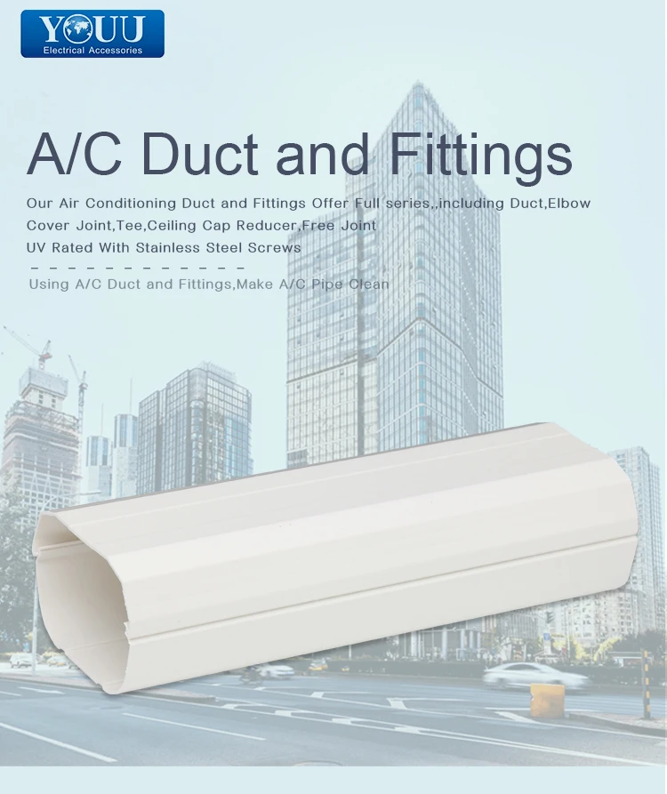 Youu Pvc Ducting Air Condition Plastic Pipe Air Conditioning Duct 80mm
