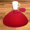 pebble shaped acrylic mirror placemat custom shape red plexiglass mirror coaster