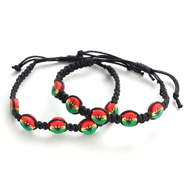 

Wholesale Jamaican Rasta Reggae Bracelet For Women Men, As show