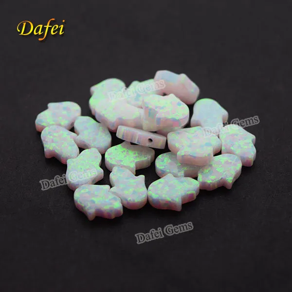 

Fire White OP17 Hamsa Synthetic Opal On Sale