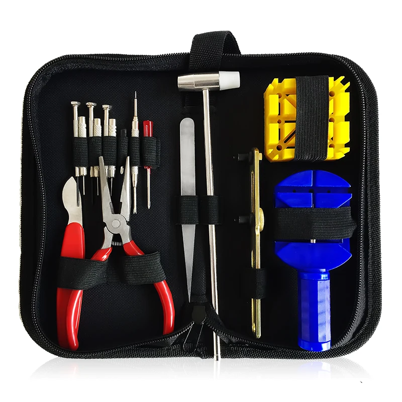 

16PCS Professional and economical Watch Repair Tool Kit with carrying bag, Black