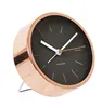minimal modern small cute table clock tabletop analog metal alarm clock with holder