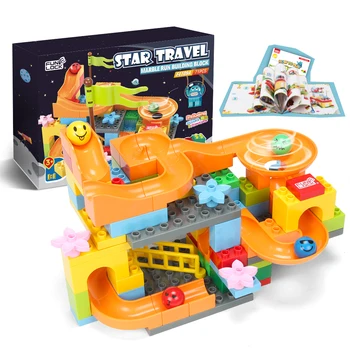Funlock Duplo Marble Run Assemble Plastic Slide Building Blocks