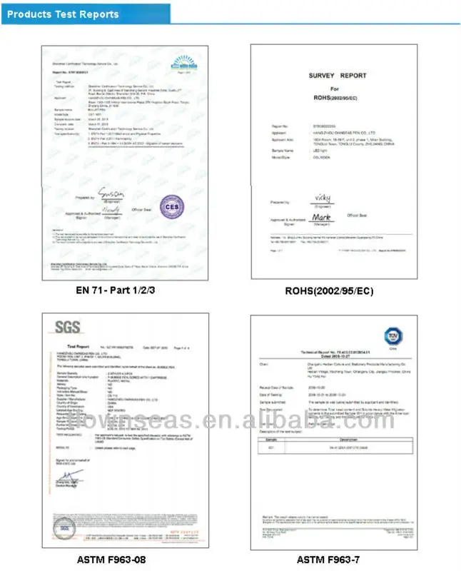 ownseas pens and refill passed en71, rohs and astm f963 test,good quality of plastic pen,multi color pen and promo pens