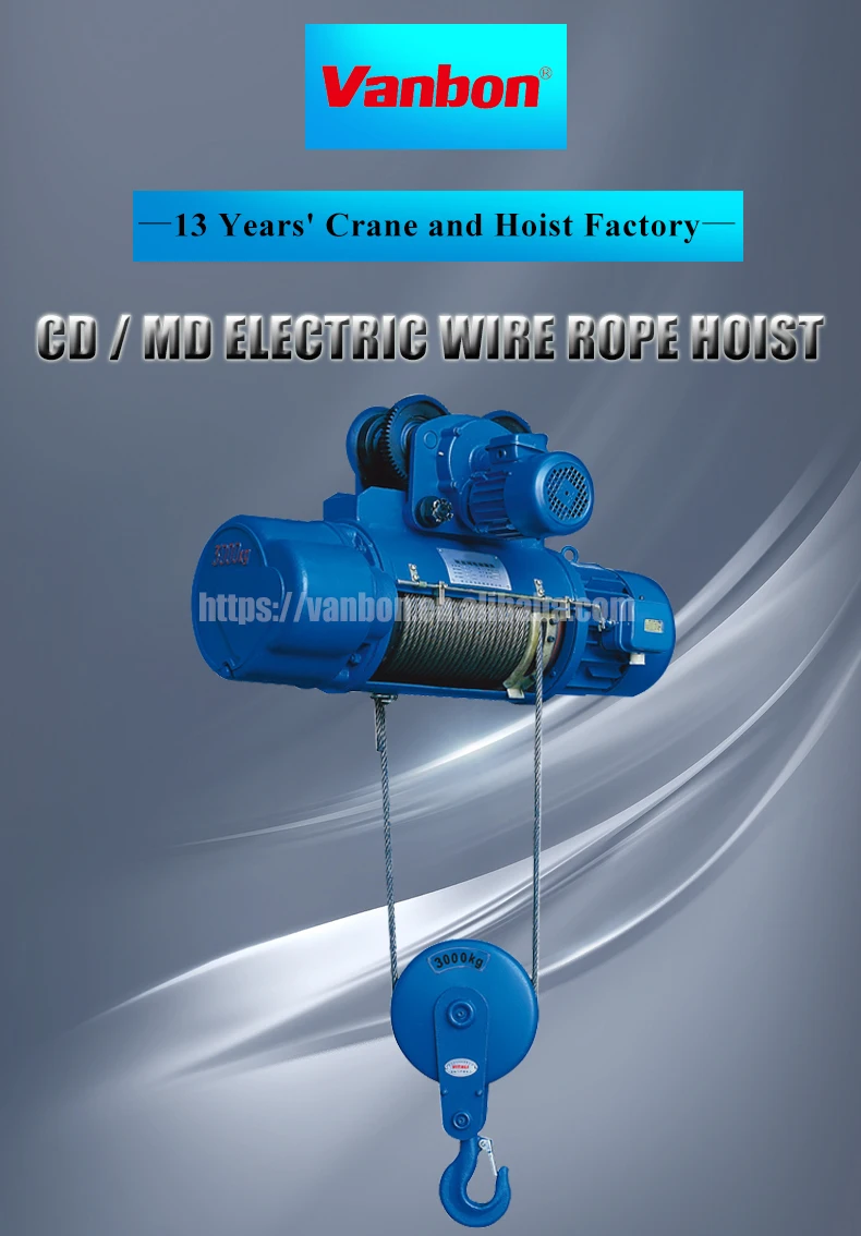 vanbon 5t cd type electric wire rope hoist,cd electric hoist