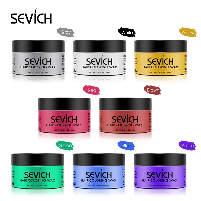 

Temporary Hair Colour Pomade 8 colors elastic styling hair wax for man and woman, Sliver/red/ blue/green/gold ,black/white/purpel/oem