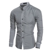 

Autumn New Personality Casual Stand Collar Men's Tide Slim Shirt