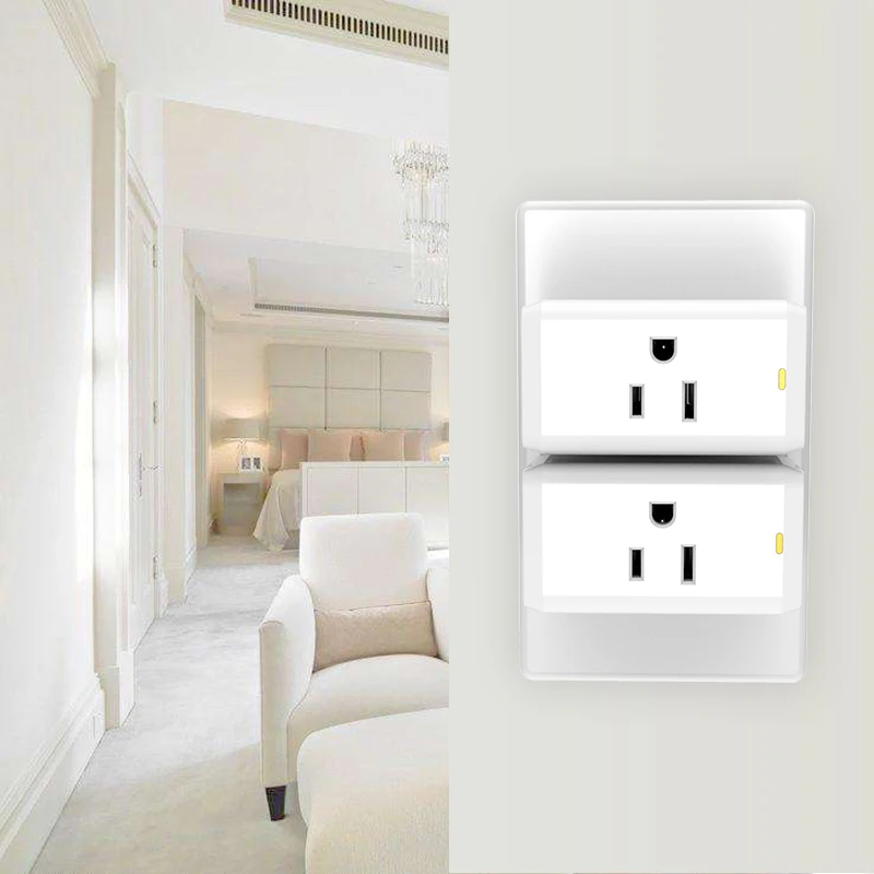 new custom design mini US smart plug dual for connect amazon alexa or echo dot